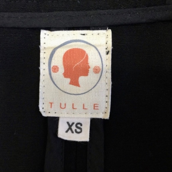 🖤 Tulle Retro Jacket 🖤 Mod Black Zip-up Hoodie Sz: XS - Picture 5 of 6